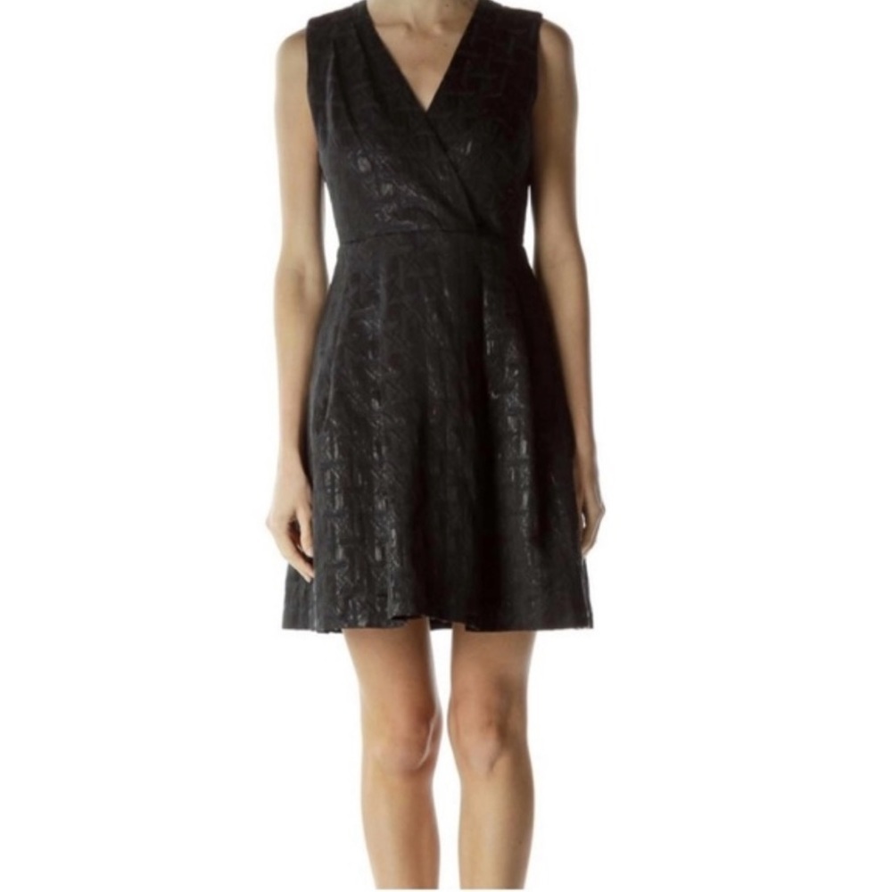 KIRNA ZABETE at TARGET Party Career Black Metallic Surplice Sleeveless Dress 14